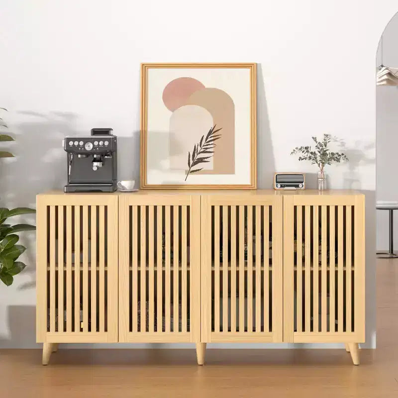 GDFStudio Brantley Grille Door Sideboard Buffet Cabinet with 4 Doors