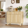 Fluted Buffet Cabinet with Storage, Sideboard Cabinet with Adjustable Shelf and Drawer
