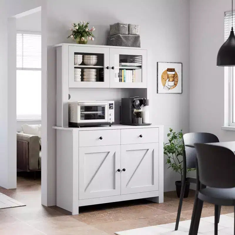 Armoire de garde-manger de cuisine moderne Meuble de rangement autoportant pour aliments, vaisselle et produits de base, idéal pour l'organisation de la salle à manger Design contemporain