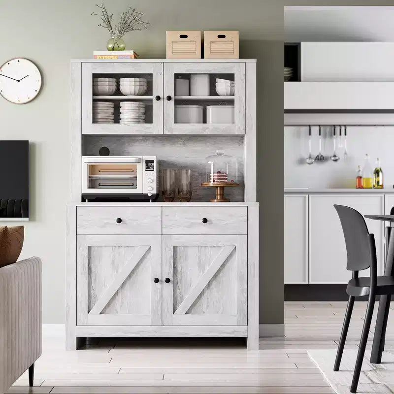Armoire de garde-manger de cuisine moderne Meuble de rangement autoportant pour aliments, vaisselle et produits de base, idéal pour l'organisation de la salle à manger Design contemporain