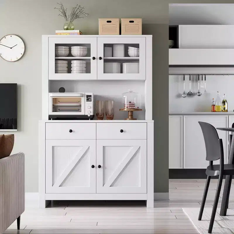 Armoire de garde-manger de cuisine moderne Meuble de rangement autoportant pour aliments, vaisselle et produits de base, idéal pour l'organisation de la salle à manger Design contemporain