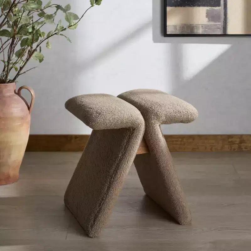 Pouf en tissu Teddy