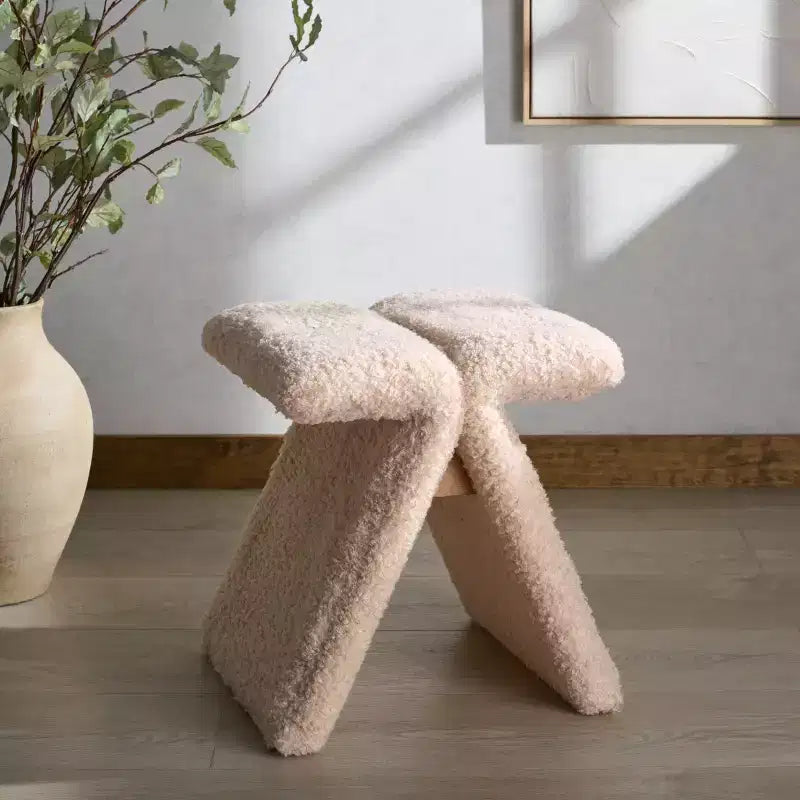 Pouf en tissu Teddy