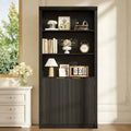 Bibliothèque haute à 5 niveaux avec portes et tiroir, 80 cm de large, étagère moderne autoportante, meuble de rangement réglable pour bureau à domicile ou salon
