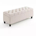 50.8 Storage Ottoman Bench, Tufted Upholstered End of Bed Storage Bench, Flip Top Entryway Bench with Safety Slow-Close Hinge for Living Room